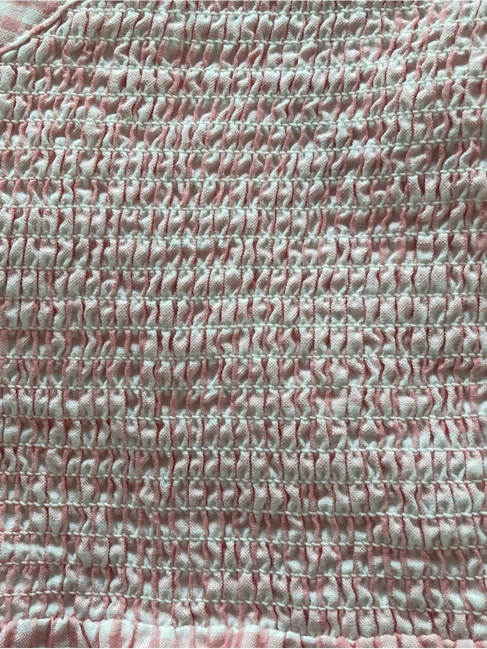 Boden Pink Gingham Smocked Puff Sleeve Blouse - Picture 4 of 6